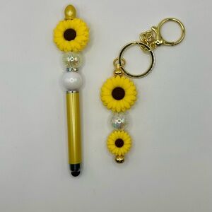 Sunflower Stylus/Pen & Keychain Set